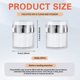 Lot de 2 pots de crème sous vide, flacon pompe sans air, contenant cosmétique portable, pots déchantillons, flacon de crème 