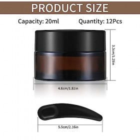 12 Pcs Pots de Crème Vides, 20ml Pot à cosmétiques, Verre Cosmétique, Contenant Réutilisable, Pots de Voyage avec Couvercle p