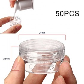Pots Cosmétiques Vides, Pot Vide Cosmétique, 50 Pcs Petit Pot Vide Cosmétique 5g, Pot De Voyage Rond En Plastique, Petit Pots