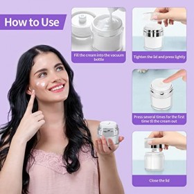 30ml Flacons Pompe Sans Air, Lot de 3 Portatif Pot de Crème Sous Vide, Récipient de Crème, Pot de Pompe sans air, Distributeu