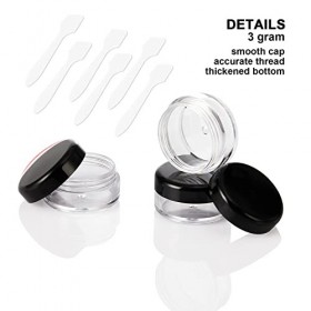 Lot de 80 boîtes 3ml/3g Conteneur Cosmétique Bidon vide Transparent Noir et Blanc Petit pot de Voyage Rond en Plastique,Peut 