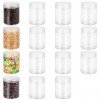 BELLE VOUS Pot Plastique avec Couvercle Transparent Lot de 15 - 240 ml - Boîtes Rondes Vides et Réutilisables Sans BPA - Bo