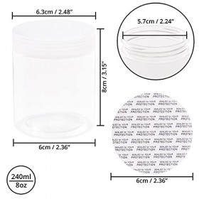 BELLE VOUS Pot Plastique avec Couvercle Transparent Lot de 15 - 240 ml - Boîtes Rondes Vides et Réutilisables Sans BPA - Bo