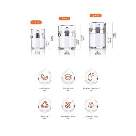 Pot À Pompe Airless,Zliger 6 Pcs Pot À Pompe Airless Cosmetic Cream Jar Airless Pump Bottles Airless Pompe À Vide Vide Rechar