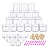 Lot de 48 récipients ronds simples de 60 ml avec couvercles | 20 g de petits échantillons transparents lot de 48 pour crème