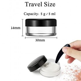 Yalbdopo Lot de 50 pots vides en plastique pour échantillons de produits cosmétiques de 5 g avec couvercle à visser noir pour