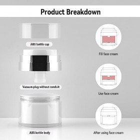 Lot de 3 pots vides rechargeables sans air pour lotions et crèmes