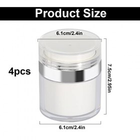 Lot de 4 flacons à pompe vide sans air de 50 ml pour crèmes, crèmes, maquillage