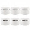 VASANA Lot de 6 pots en plastique blanc avec couvercle à vis dôme et recharge intérieure en PP vides pour maquillage, fard à 