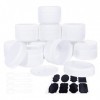 BENECREAT Lot de 10 Pots cosmétiques en Plastique Blanc de 100 ML avec couvercles en dôme à Doublure intérieure, étiquettes d