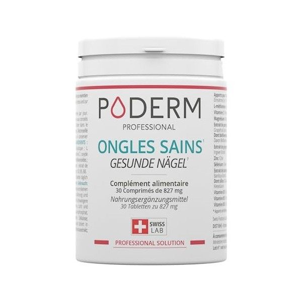 PODERM - ONGLES SAINS COMPLEMENT ALIMENTAIRE 30 jours| Répare et fortifie l’ongle | Cure professionnelle pied/main | Facile &