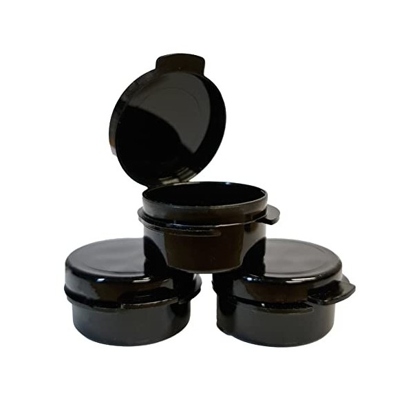 Lot de 20 mini pots à couvercle à charnière Noir 5 ml