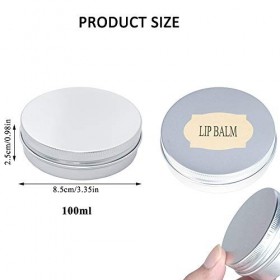 PUDSIRN Bocaux en aluminium de 16 pièces avec couvercles à vis, boîtes de conserve rondes en aluminium de 100 ml pour baume à