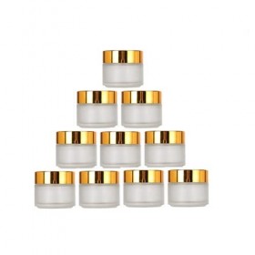 Lot de 10 pots vides en verre avec couvercles étanches dorés et doublure intérieure, pour lotion, crème, cosmétique 30 g 