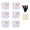 Yalbdopo Lot de 6 conteneurs vides en verre dépoli avec couvercles en plastique or rose et doublure intérieure 5 ml/5 g, 5 g 