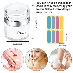 DECARETA 3PCS Contenants Cosmétiques Vide Pots Cosmétiques Pot Crème Vide 50ml avec Couvercle Pot Pompe Creme en Acrylique et