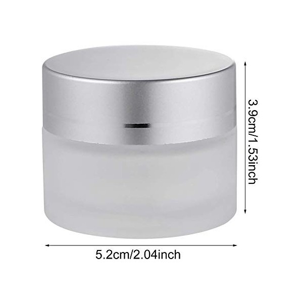 8 Pièces 30g / 30ml Contenant Cosmétique Vide Verre Transparente Petite Pots avec Mini Spatule pour Crème/Échantillons/Poudre