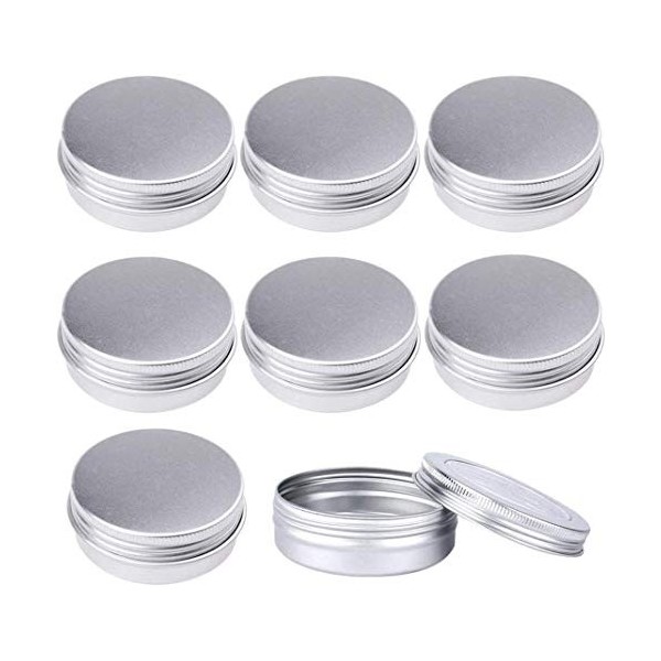 ProLeo Lot de 24 boîtes vides en aluminium Argenté 60 ml avec couvercle à visser pour baume à lèvres, lotion, crème, masques,