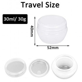 Alledomain Lot de 15 conteneurs vides transparents pour échantillons de produits cosmétiques avec 3 mini spatules, ongles, fa