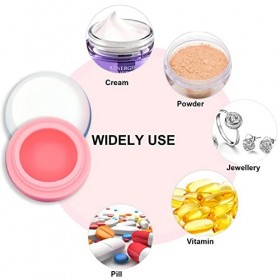 Lot de 4 pots de maquillage de voyage pour échantillons de 20 g - Couvercles déchantillons de maquillage en silicone souple 