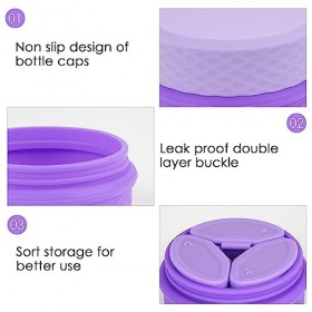 Adorila Lot de 2 récipients de maquillage en silicone étanches pour crèmes avec couvercle, accessoires essentiels de voyage p