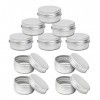 Rfvtgb Lot de 25 pots vides en aluminium pour bougies de maquillage, cosmétiques, bougies, épices, produits capillaires, bonb
