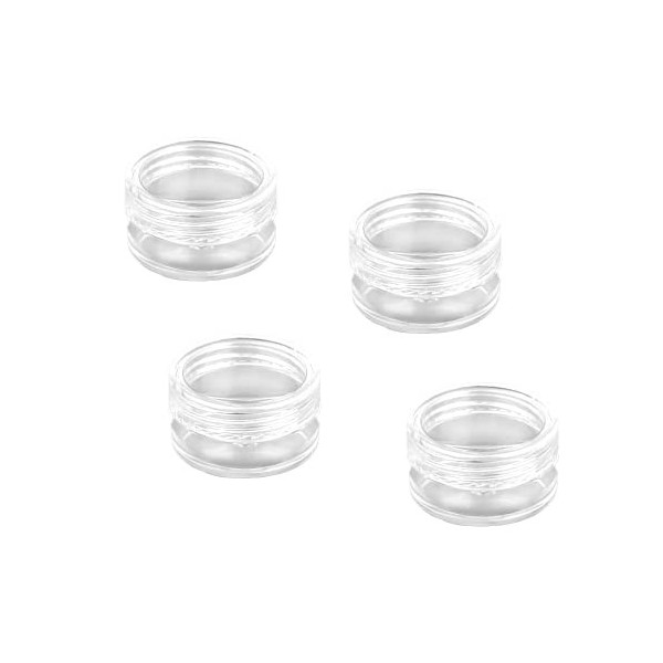 Contenants Cosmétiques, 4 Pièces Pots Déchantillons de Voyage, Petite Pots Ronds Clairs Vides, Mini Pots Cosmétiques Vide, p