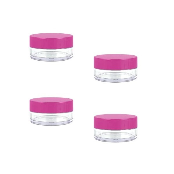 Contenants Cosmétiques, 4 Pièces Pots Déchantillons de Voyage, Petite Pots Ronds Clairs Vides, Mini Pots Cosmétiques Vide, p