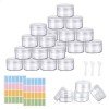 Flintronic 10PCS - 50g/50ml Petit Pots Vide Cosmétiques, Contenants Cosmétiques Pot Échantillon Transparent avec Spatule et É