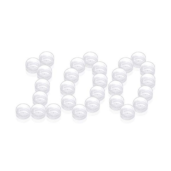 PUDSIRN Lot de 100 Pots Ronds vides de 5 g pour échantillons de Produits cosmétiques avec Couvercle en Plastique pour crèmes,