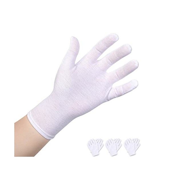 Donfri Gants fins en coton Gants de travail Masque pour les mains des femmes Névrodermite Soins des mains Gants hydratants Co