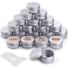 Pots en Aluminium, 20 Pièces Conteneurs Cosmétiques Vide pots de Voyage Rondes avec Mini Spatule et étiquette pour Maquillage