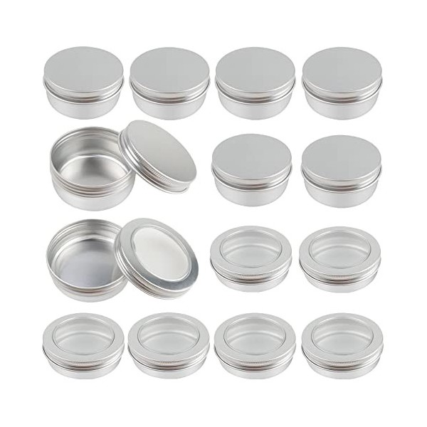 GZkedu 12 Pcs Pots en Aluminium 50ml/100ml Boîtes Aluminium Pot de Crème Vide Conteneurs Cosmétiques Vide Pots, pour Cosmétiq