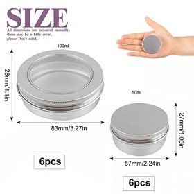 GZkedu 12 Pcs Pots en Aluminium 50ml/100ml Boîtes Aluminium Pot de Crème Vide Conteneurs Cosmétiques Vide Pots, pour Cosmétiq