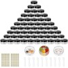 70 Pièces 5ml/5g Contenants Cosmétiques Bidon Vide Transparent Noir Et Blanc Petit Pot Plastique, Pot Vide Cosmétiques Peut ê