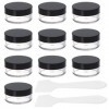 LIUJZZJ 10 Pièces Recipient Cosmetique Vide Pots Transparent Plastique Petite Pots avec 2 Mini Spatule pour Maquillage Crème 