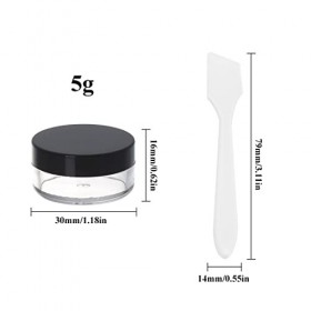 LIUJZZJ 10 Pièces Recipient Cosmetique Vide Pots Transparent Plastique Petite Pots avec 2 Mini Spatule pour Maquillage Crème 