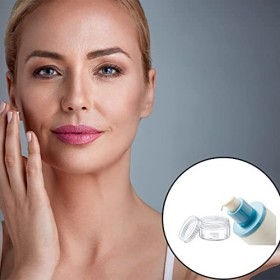 Petit Pots Vide Cosmétiques 5ml Contenants Cosmétiques Transparentavec Mini Spatule, 6 Pièces Pots Déchantillons de Voyage, 