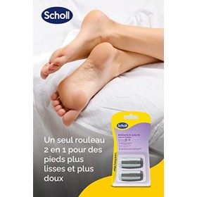 Scholl Rouleaux de Remplacement 2 en 1 Exfoliant & Lissant pour Râpe Electrique Soin des Pieds x2