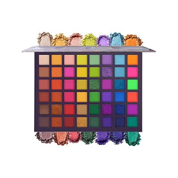 Palette de fards à paupières 48 couleurs exotiques Flavors Luxurious Blendable Glitter Shimmer Matte Eye Shadow Facile à colo