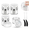 Distributeur de Pots de Crème à Pompe Sans Air-Lot de 4 pots Cosmétiques à Pompe Airless de 30g/30 ml Pour Les Soins à Domici