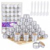 35 Pots en Aluminium de 5 ML, Pots de Contenants Cosmétiques Vides avec Spatule et Autocollants dÉtiquettes pour Échantillon