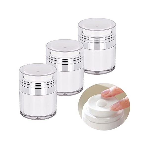 Feliciay Lot de 3 distributeurs de pompe Airless de 30 ml rechargeables de voyage pompe à vide pour le sous-paquet de cosméti