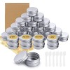 VEUWOLM 30 Pièces Pots en Aluminium de 15 ML, Pots de Contenants Cosmétiques Vides Pots de Voyage Rondes avec Mini Spatule et