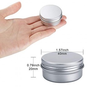 Pots en Aluminium, 30 Pièces Conteneurs Cosmétiques Vide Pots de Voyage Rondes avec Mini Spatule et étiquette pour Maquillage