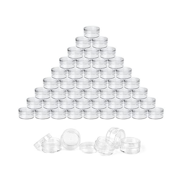 Pots Cosmétiques Vides, Pot Vide Cosmétique, 50 Pcs Petit Pot Vide Cosmétique 5g, Pot De Voyage Rond En Plastique, Petit Pots