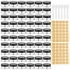 ZITFRI 60 Pcs Pots Cosmétiques Vide Noir 5ml en Plastique Clair Petit Pot de Voyage 5g pour Lotion Crème Shampooing Pot Échan