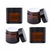 50ml Verre Ambré Jars, Récipients Cosmétiques Crème Vides Réutilisé, Pots en Verre Ronds Ambrés, Pots de Crème Réutilisables,