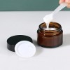 50ml Verre Ambré Jars, Récipients Cosmétiques Crème Vides Réutilisé, Pots en Verre Ronds Ambrés, Pots de Crème Réutilisables,