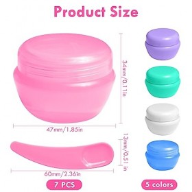 Contenant Cosmetique Vide, 5 pièces Recipient Cosmetique avec 2PCS Spatules, Pot Creme Vide avec Bouchon à vis pour crèmes po